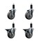Service Caster 4'' Thermoplastic Rubber Wheel Swivel 1-1/4'' Expanding Stem Caster Set 2 Brakes, 4PK SCC-EX20S414-TPRB-2-PLB-2-114 - alternate 1